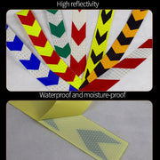 PVC Crystal Color Arrow Reflective Film Truck Honeycomb Guidelines Warning Tape Stickers 5cm x 25m(Blue White)