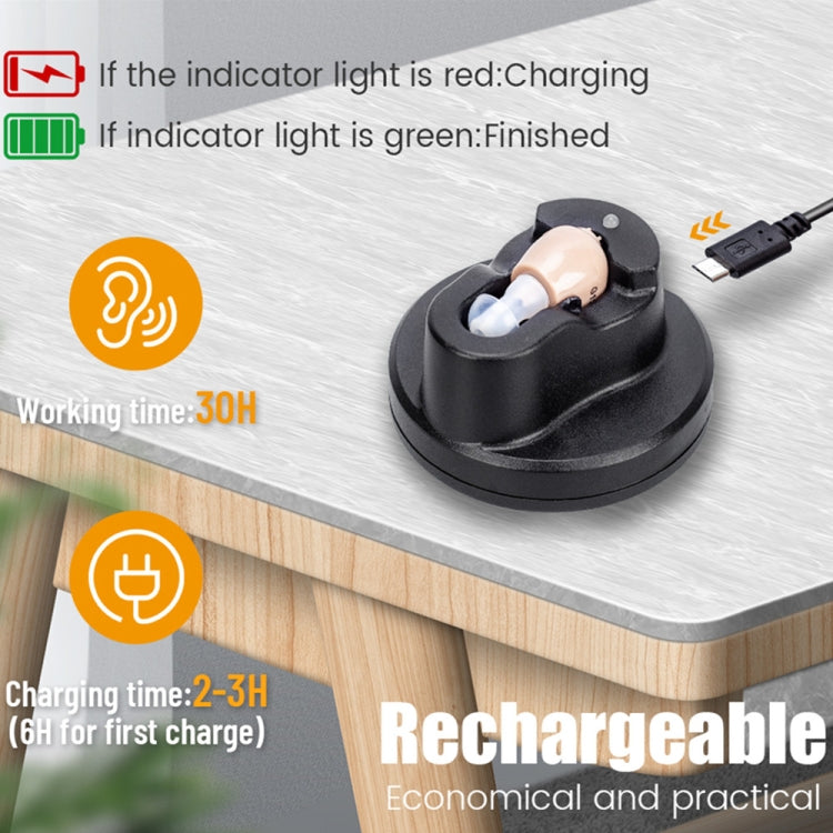 Z-12 Rechargeable In-Ear Sound Amplifier Hearing Aid with USB Cradle Charger - Hearing Aids by PMC TechLife | Online Shopping South Africa | PMC TechLife | Buy Now Pay Later Mobicred
