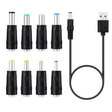 8 In 1 DC Power Cord USB Multi-Function Interchange Plug USB Charging Cable(Black) - Universal Power Adapter by PMC TechLife | Online Shopping South Africa | PMC TechLife