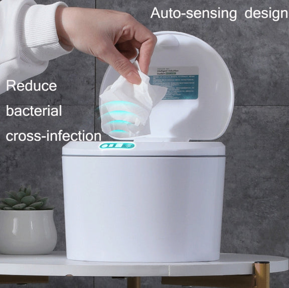 EXPED SMART Desktop Smart Induction Electric Storage Box Car Office Trash Can, Specification: 3L Battery Version (White)