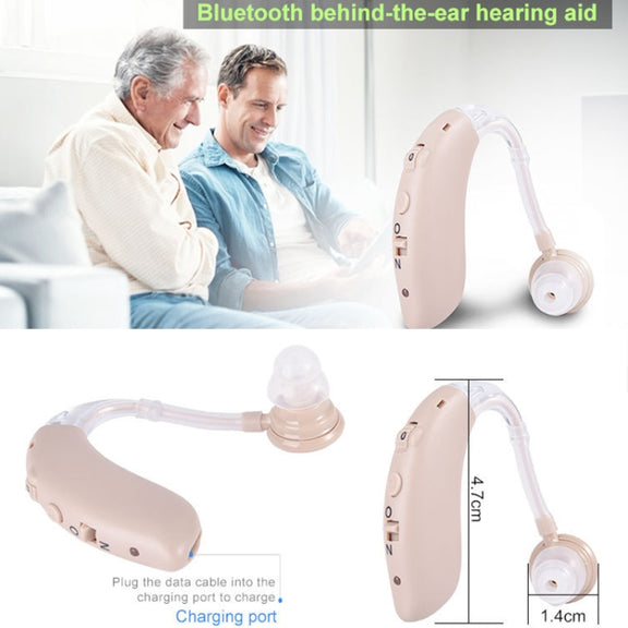 G25 Bluetooth Hearing Aid Elderly Sound Amplifier Sound Collector, Colour: EU Plug(Skin Color)