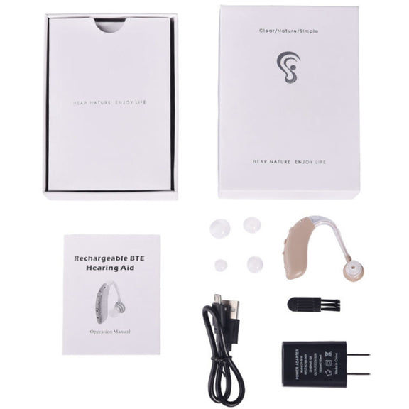 G25 Bluetooth Hearing Aid Elderly Sound Amplifier Sound Collector, Colour: US Plug(Skin Color)