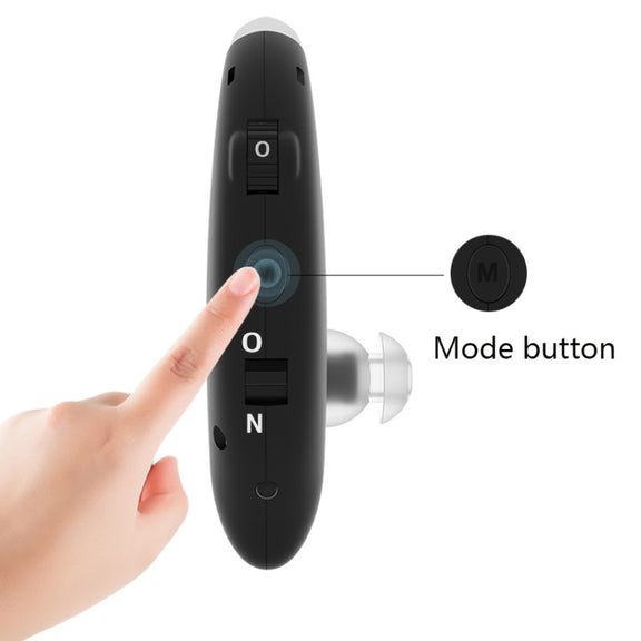 GM-105 Elderly Hearing Aid Sound Amplifier Intelligent Noise Reduction Sound Collector, Style: US Plug(Fantasy Black)