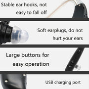 GM-105 Elderly Hearing Aid Sound Amplifier Intelligent Noise Reduction Sound Collector, Style: EU Plug(Fantasy Black)