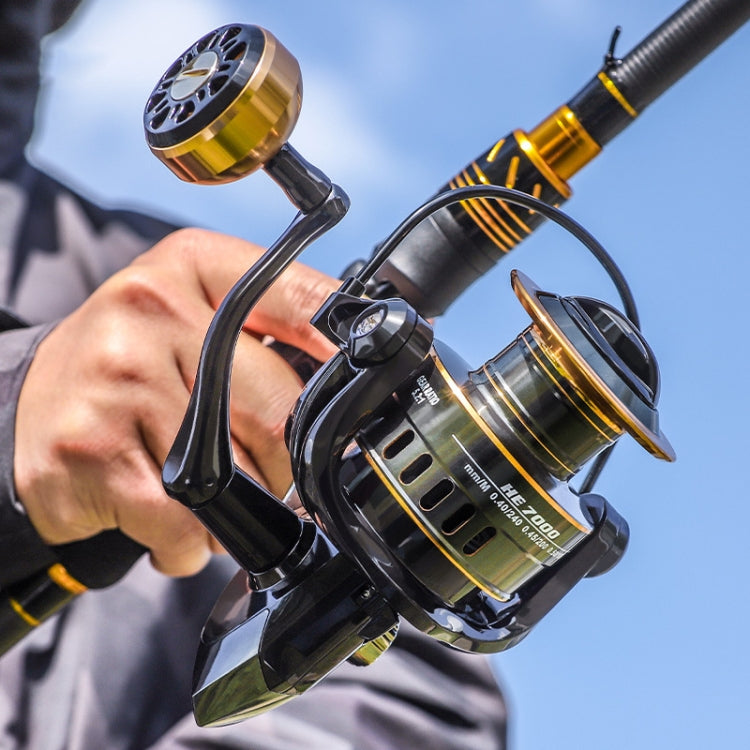 All Metal Rocker Arm Smooth Fishing Reel Spinning Reel, Spec: HE-7000 (EVA Grip) - Fishing Reels by PMC TechLife | Online Shopping South Africa | PMC TechLife