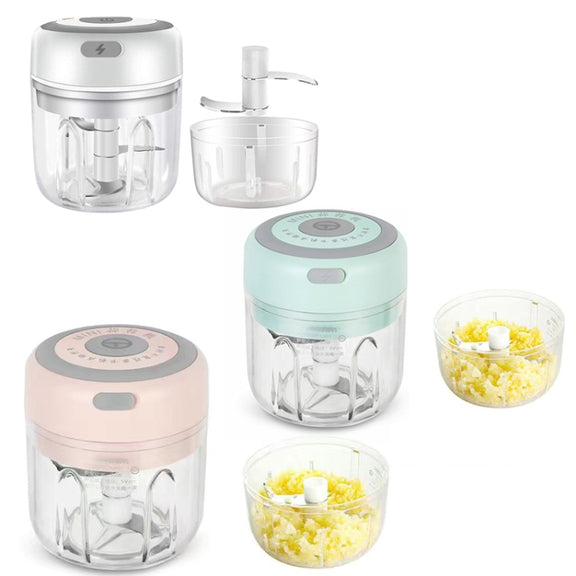 ZM-14 Household Mini Wireless Electric Garlic Masher, Colour: Green High Cup 250ml + Small Cup 100ml