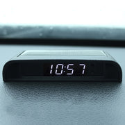 Solar Night Light Car Clock Automotive Electronic Clock Temperature Time+Date+Week+Temperature(White Light)