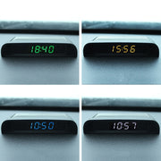 Solar Night Light Car Clock Automotive Electronic Clock Temperature Time+Date+Week+Temperature(White Light)