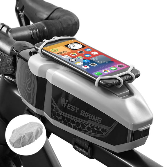 WEST BIKING Bicycle Front Beam Top Tube Bag Mountain Road Bike Water-resistant Riding Equipment(Dark Ash)