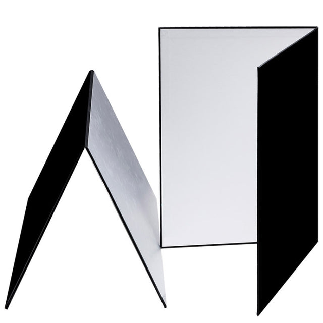3-in-1 Reflective Board A3 Cardboard Folding Light Diffuser Board (White + Black + Silver)