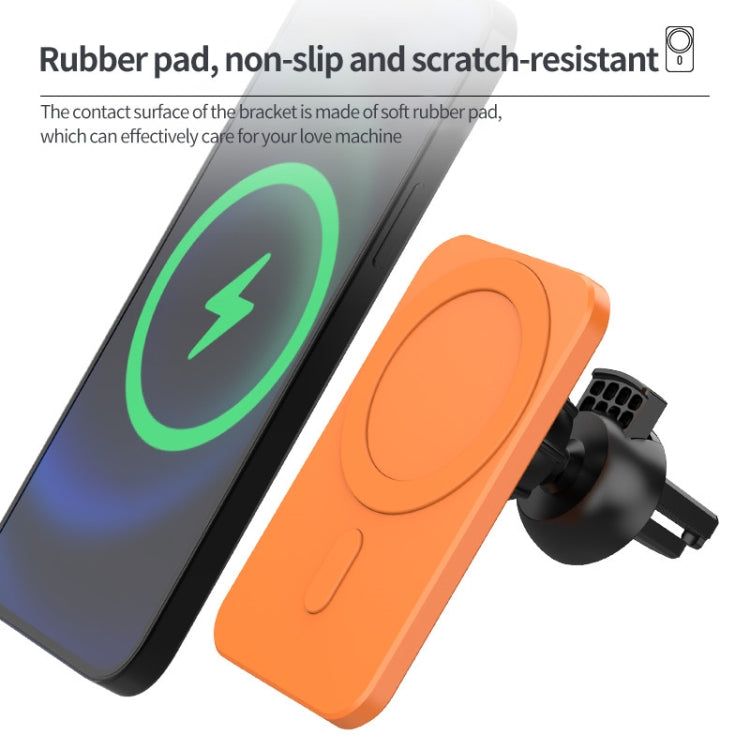 N16 10W Car Air Outlet + Suction Cup Magsafe Magnetic Phone Universal Wireless Charger Holder(White)