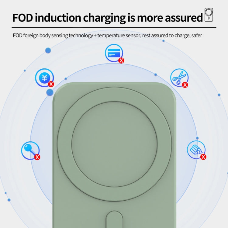 N16 10W Car Air Outlet + Suction Cup Magsafe Magnetic Phone Universal Wireless Charger Holder(Green)