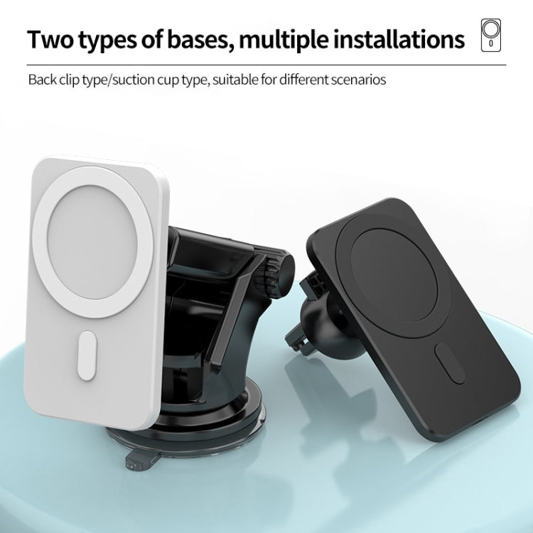 N16 10W Car Air Outlet + Suction Cup Magsafe Magnetic Phone Universal Wireless Charger Holder(Green)