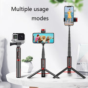 Bluetooth Selfie Stick with Tripod Multi-function Gimbal Mobile Phone Fill Light Live Support(Black)