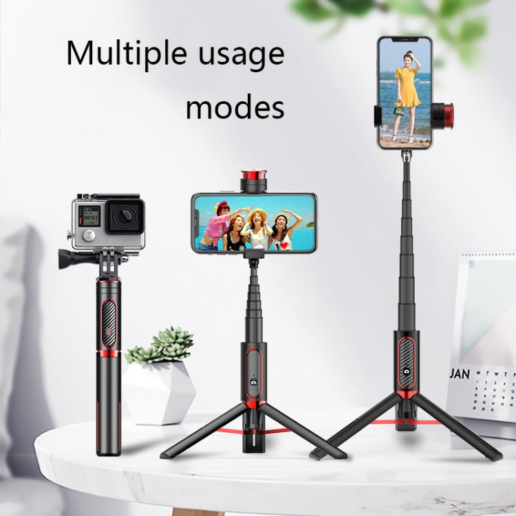 Bluetooth Selfie Stick with Tripod Multi-function Gimbal Mobile Phone Fill Light Live Support(Black)