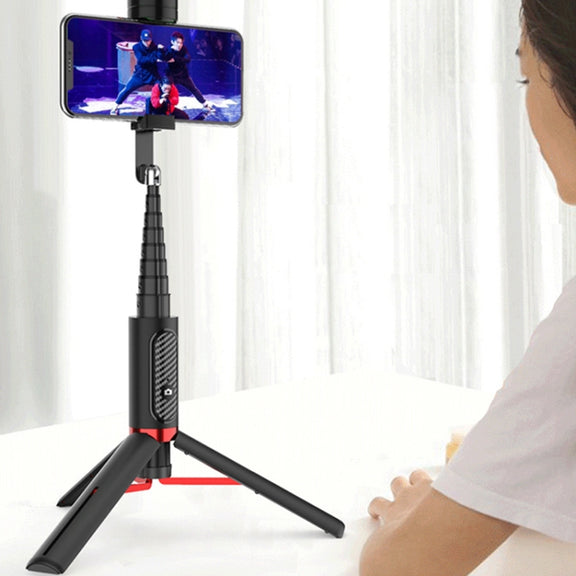Bluetooth Selfie Stick with Tripod Multi-function Gimbal Mobile Phone Fill Light Live Support(Black)