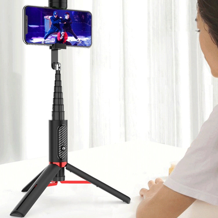 Bluetooth Selfie Stick with Tripod Multi-function Gimbal Mobile Phone Fill Light Live Support(Black)