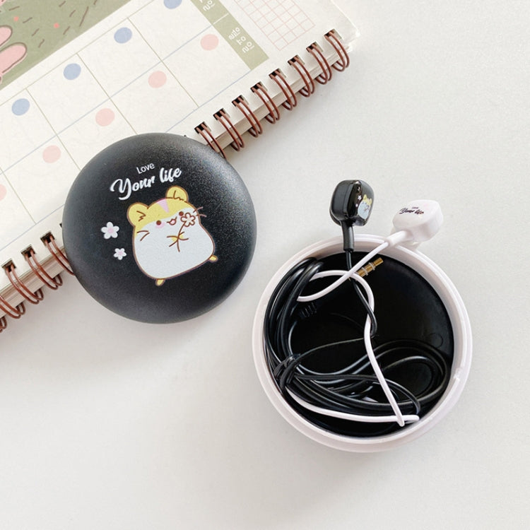 2 Pairs Heavy Bass Wired Headset Mobile Phone Universal Headset with Storage Box & Microphone(Black Rat + Storage Box) - In Ear Wired Earphone by PMC TechLife | Online Shopping South Africa | PMC TechLife