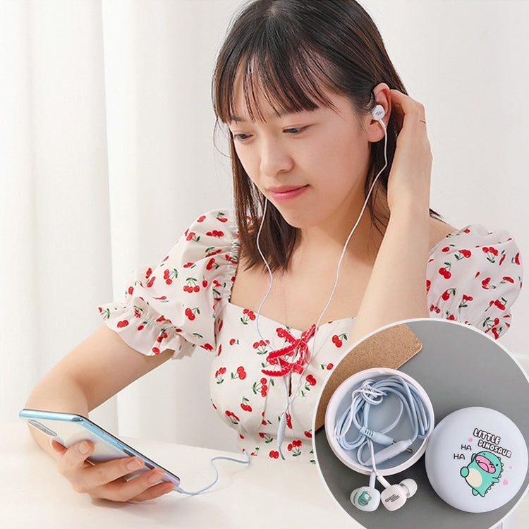 2 Pairs Cartoon Pattern Heavy Bass In-Ear Headphones Universal Wired Headphones with Microphone(Light Blue) - In Ear Wired Earphone by PMC TechLife | Online Shopping South Africa | PMC TechLife