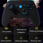 CX-X1  2.4GHz + Bluetooth 4.0 Wireless Game Controller Handle For Android / iOS / PC / PS3 Handle + Bracket (Blue)