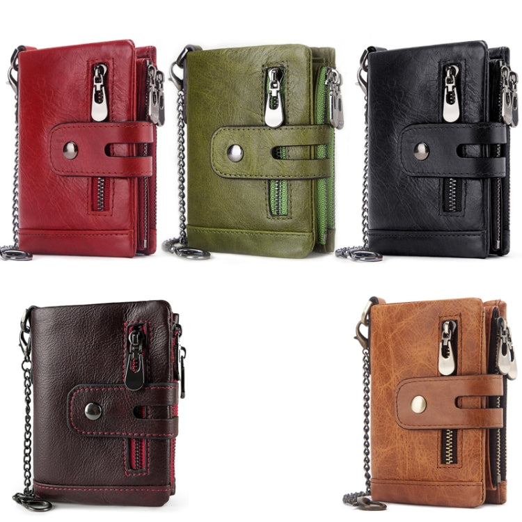 RFID Anti-Theft Swipe Wallet Tri-Fold Multi-Card Slot Crazy Horse Leather Men Leather Wallet(Black) - Antimagnetic RFID Package by PMC TechLife | Online Shopping South Africa | PMC TechLife | Buy Now Pay Later Mobicred