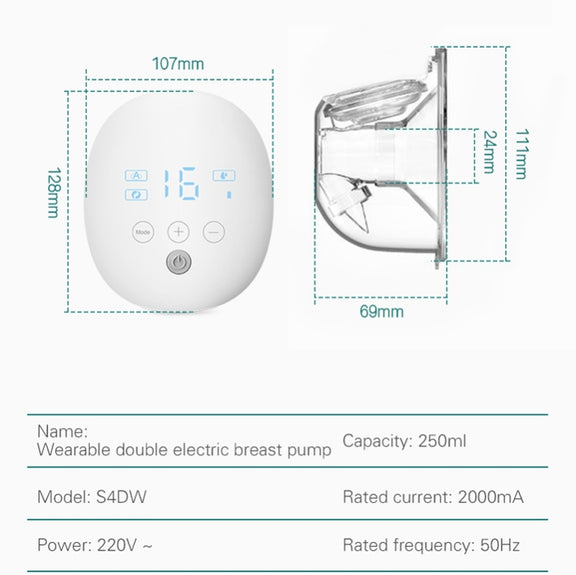 Wearable Automatic Breast Pump Massage Hands-free Invisible Wireless Large Suction Breast Pump S4DW