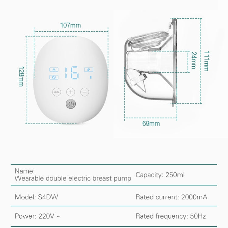 Wearable Automatic Breast Pump Massage Hands-free Invisible Wireless Large Suction Breast Pump S4DW