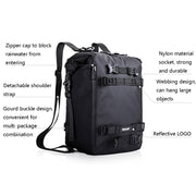 Rhinowalk Multi-Function Motorcycle Rear Seat Bag Combination Rear Shelf Pannier, Colour: Black 30L