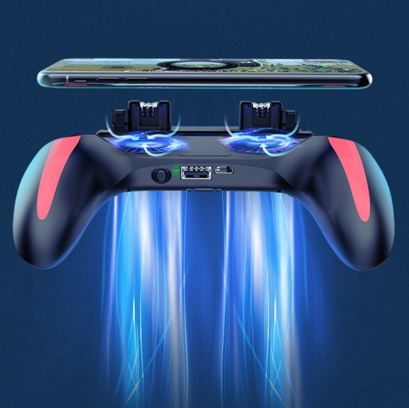 H10 3 in 1 Plug-in Type Dual Fan Cooling Gamepad Game Auxiliary Button Grip with Stand