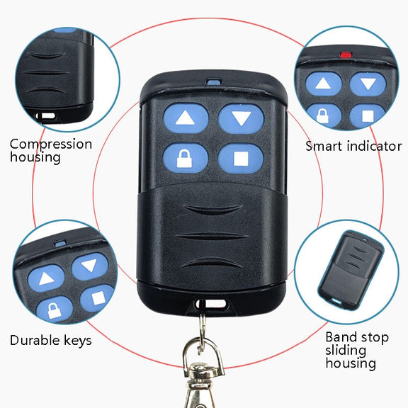 2 PCS Electric Roller Shutter Water-resistant Copy Universal Remote Controller Garage Door Remote Control Key(433MHz)