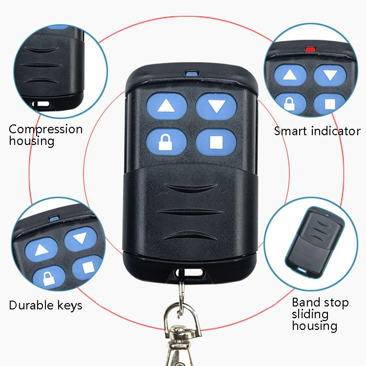 2 PCS Electric Roller Shutter Water-resistant Copy Universal Remote Controller Garage Door Remote Control Key(433MHz)