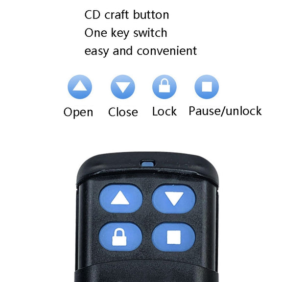 2 PCS Electric Roller Shutter Water-resistant Copy Universal Remote Controller Garage Door Remote Control Key(433MHz)