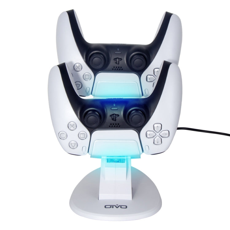 OIVO IV-P5234 Gamepad Aircraft Two-Seater Charger For PS5(White) - Charger & Power by OIVO | Online Shopping South Africa | PMC Jewellery | Buy Now Pay Later Mobicred