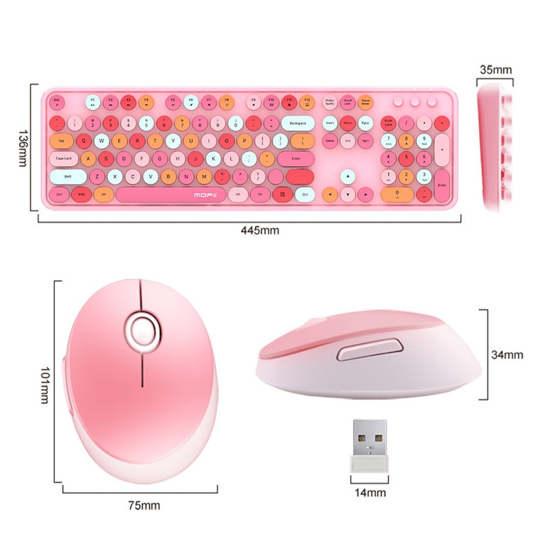 Mofii Sweet Wireless Keyboard And Mouse Set Girls Punk Keyboard Office Set, Colour: Green Mixed Version - free shipping - PMC Jewellery - Order now!