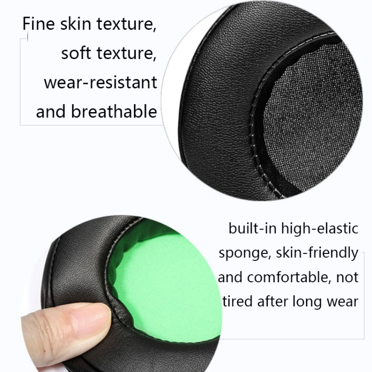 2 PCS Headset Sponge Case For Razer BlackShark V2/V2X/V2SE, Colour: Ellipse Lambskin(Black Paper Black Net) - Earmuff & Pad by PMC TechLife | Online Shopping South Africa | PMC TechLife