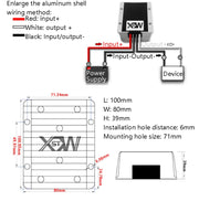 XWST DC 12/24V To 5V Converter Step-Down Vehicle Power Module, Specification: 12/24V To 5V 40A Extra Large Aluminum Shell