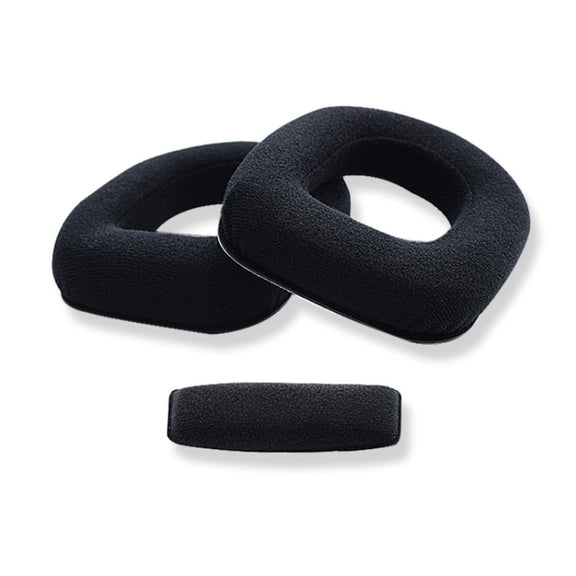 2 PCS Gaming Headset Sponge Protective Case Flannel Earmuffs for Logitech A50