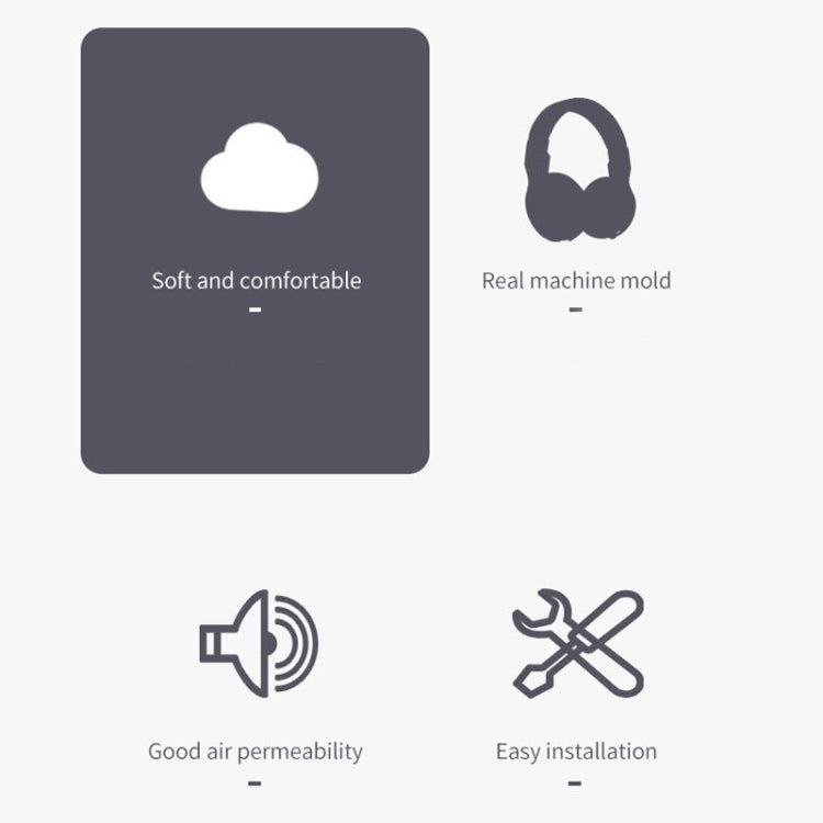 2 PCS Headest Sponge Cover Earmuffs with Cushion For BOSE NC700(Grey) - Earmuff & Pad by PMC TechLife | Online Shopping South Africa | PMC TechLife