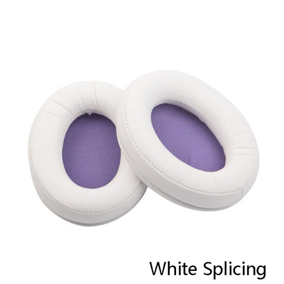 1 Pairs Headset Sponge Cover Ear Pad Leather Case For Kingston Cloud Silver II, Colour: White Splicing