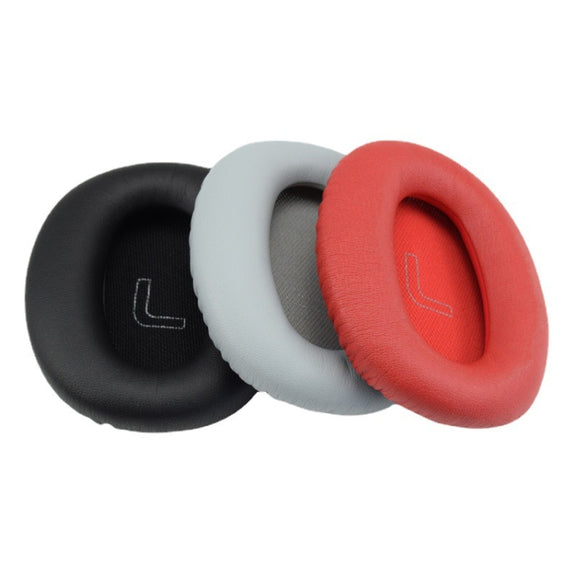 1 Pair Protein Skin Leather Headest Sponge Earmuffs For Edifier W820BT / W808BT / K815 / K815PG1 / H840 / K800 / K830(Red)