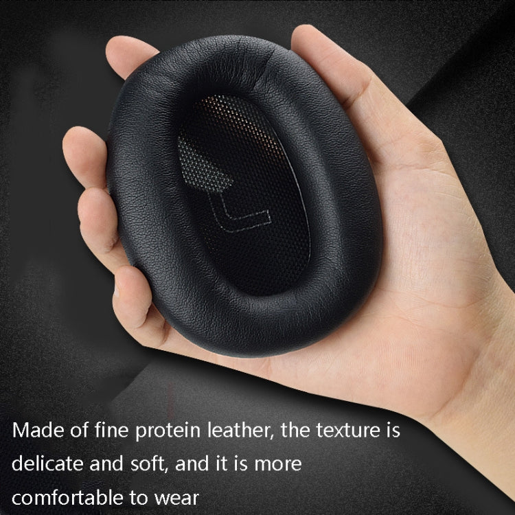 1 Pair Protein Skin Leather Headest Sponge Earmuffs For Edifier W820BT / W808BT / K815 / K815PG1 / H840 / K800 / K830(Red)