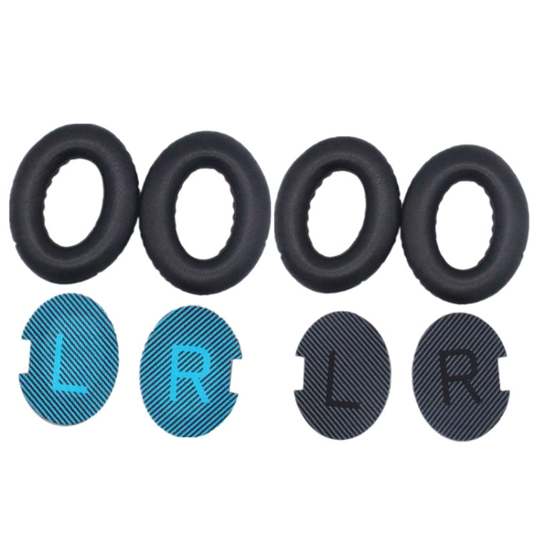 2 PCS Headset Lambskin Sponge Cover Earmuffs For Bose QC25 / QC15 / QC2 / QC35 / AE2i(Black+Black) - Earmuff & Pad by PMC TechLife | Online Shopping South Africa | PMC TechLife