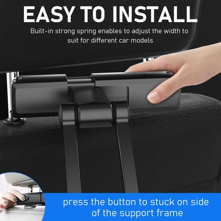Pb-48 Car Post-Row Back Pillow Mobile Phone Holder Back Seat Flat Telescopic Bracket(Black)
