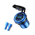 Aluminum Alloy Double QC3.0 Fast Charge With Button Switch Car USB Charger Waterproof Car Charger Specification: Blue Shell Blue Light With Terminal - free shipping - PMC TechLife - Order now!
