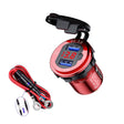 Aluminum Alloy Double QC3.0 Fast Charge With Button Switch Car USB Charger Waterproof Car Charger Specification: Red Shell Red Light With 60cm Line - DIY Modified Charger by PMC TechLife | Online Shopping South Africa | PMC TechLife