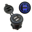 Car Motorcycle Modified Charger Double Aperture 4.2A With Touch Switch USB Car Charge(Blue Light) - DIY Modified Charger by PMC TechLife | Online Shopping South Africa | PMC TechLife