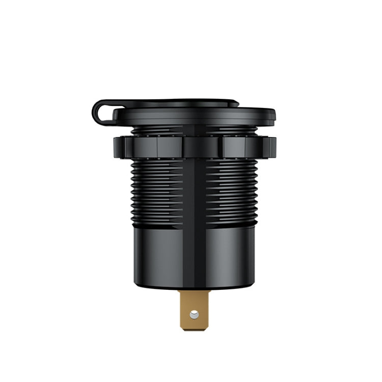 Car Motorcycle Ship Modified With Colorful Screen Display USB Dual QC3.0 Fast Charge Car Charger, Model: P20-A With Terminal