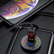 Car Motorcycle Ship Modified With Colorful Screen Display USB Dual QC3.0 Fast Charge Car Charger, Model: P20-A With Terminal