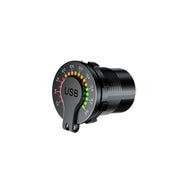 Car Motorcycle Ship Modified With Colorful Screen Display USB Dual QC3.0 Fast Charge Car Charger, Model: P20-B With 60cm Line