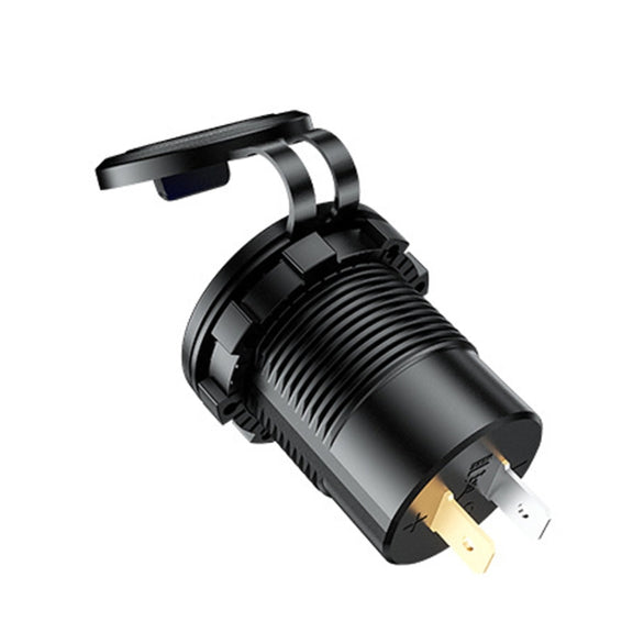 Car Motorcycle Ship Modified USB Charger Water-resistant PD + QC3.0 Fast Charge, Model: Red Light With Terminal